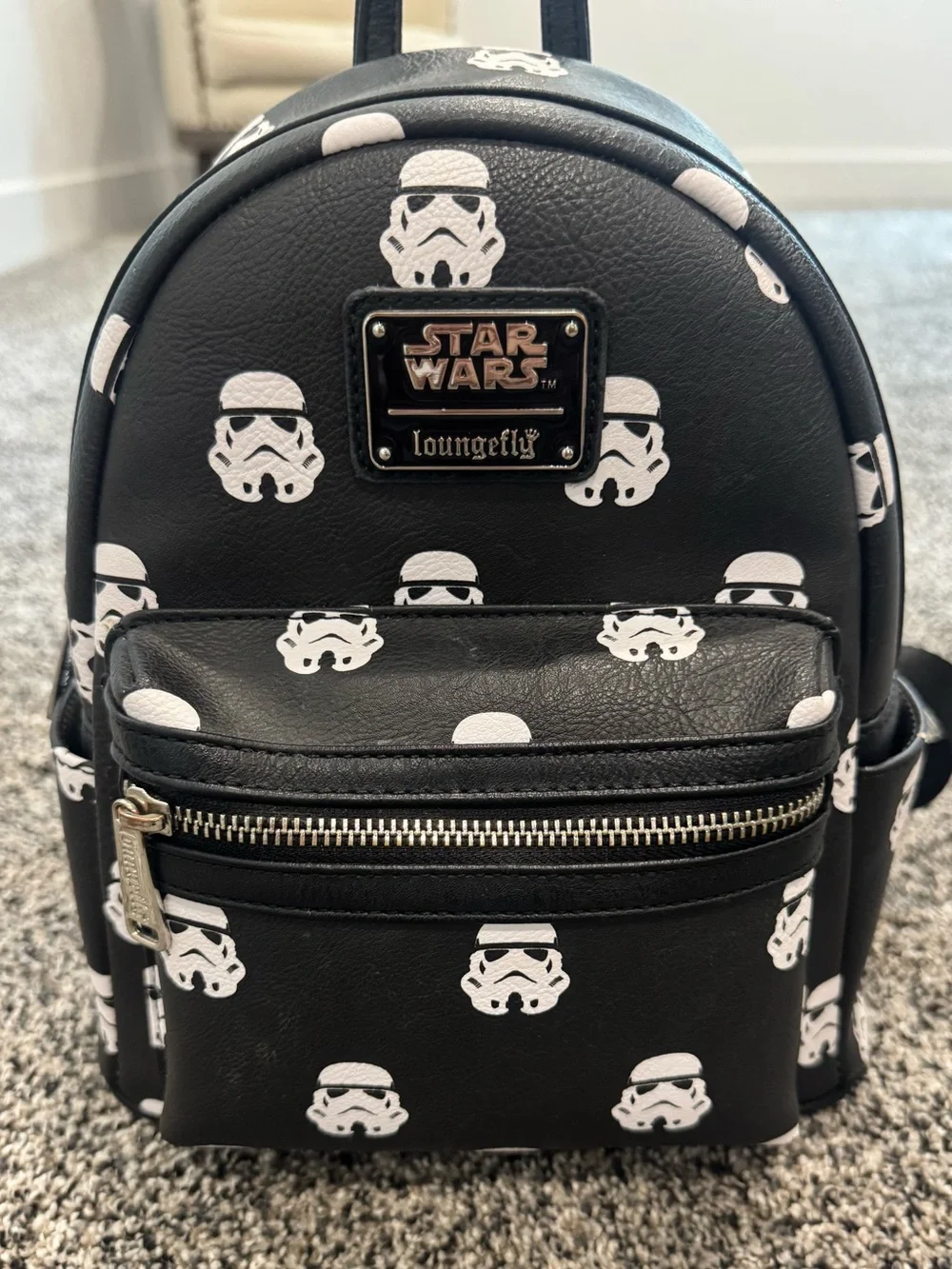 Loungefly Black Star Wars Stormtrooper Mini Backpack All Over Print